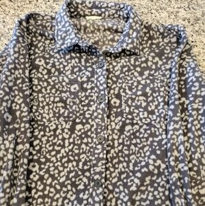 Maurices Gray Animal Print Fleece Jacket